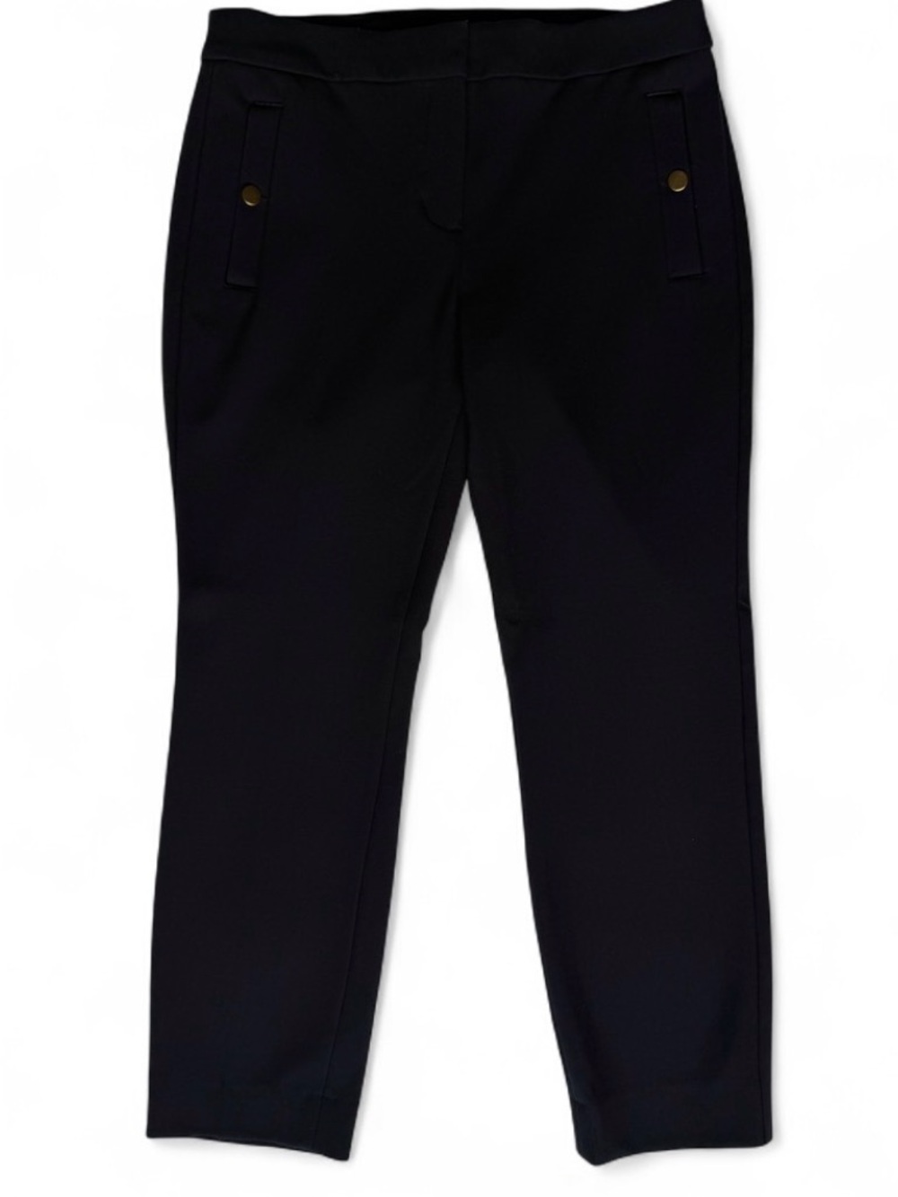 Express Barely Boot Ankle Editor Dress Pants Navy Blue Gold Womens 4 Short 4S